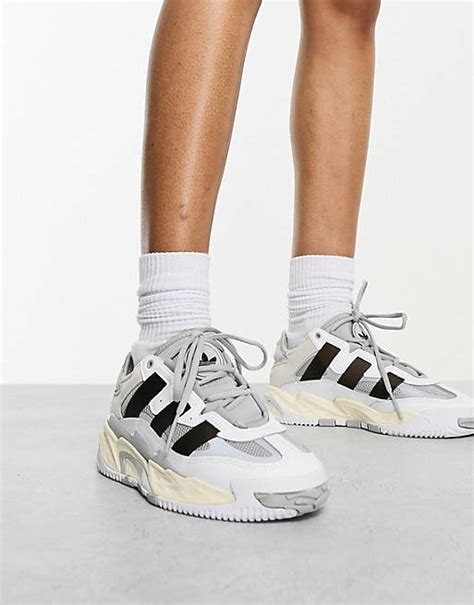 adidas originals niteball trainers in off white with black detail|adidas nite ball trainers.